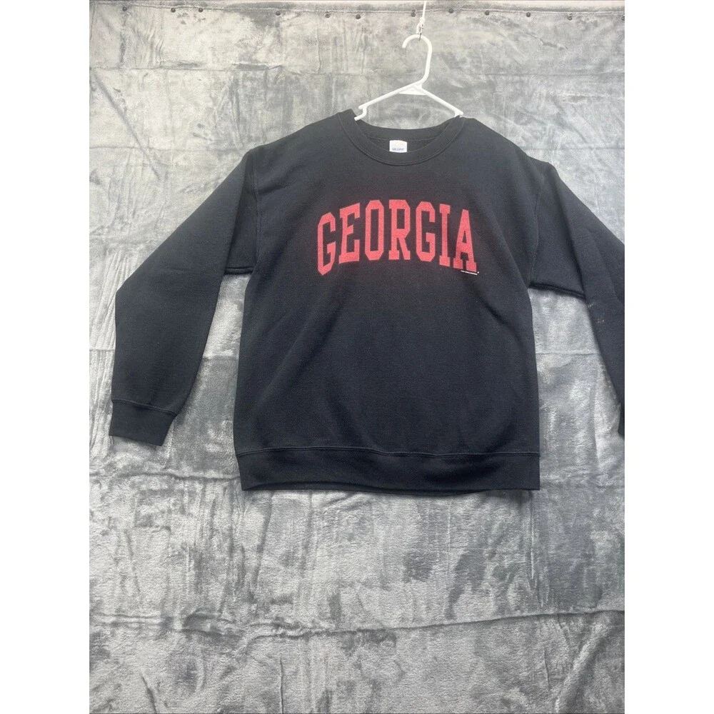 University Of Georgia Black Crewneck Sweatshirt Red Gildan Heavy Blend XL UGA